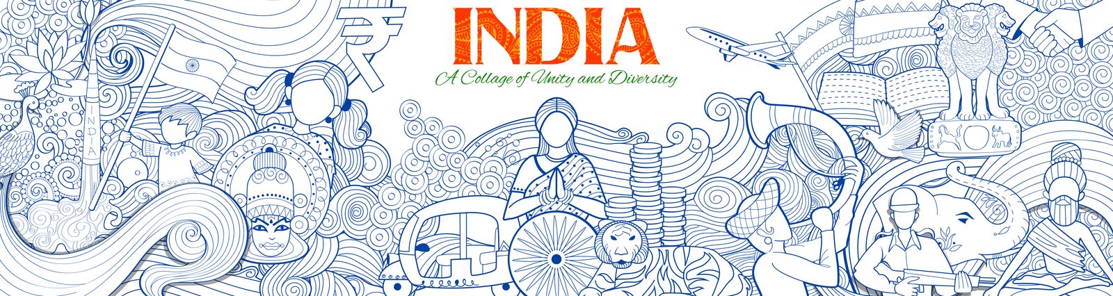 Illustration celebrating India's culture and diversity