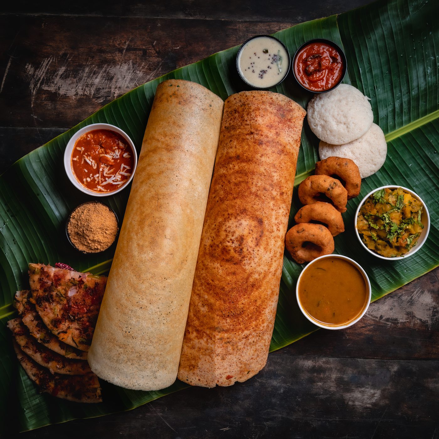 South Indian dosa platter